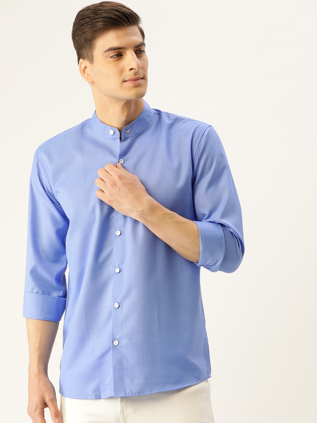 

SOJANYA Men Blue Classic Regular Fit Solid Casual Shirt