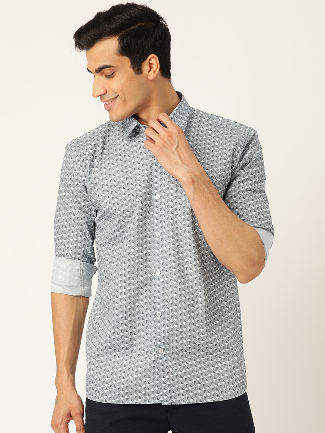 

SOJANYA Men Blue Classic Regular Fit Printed Casual Shirt