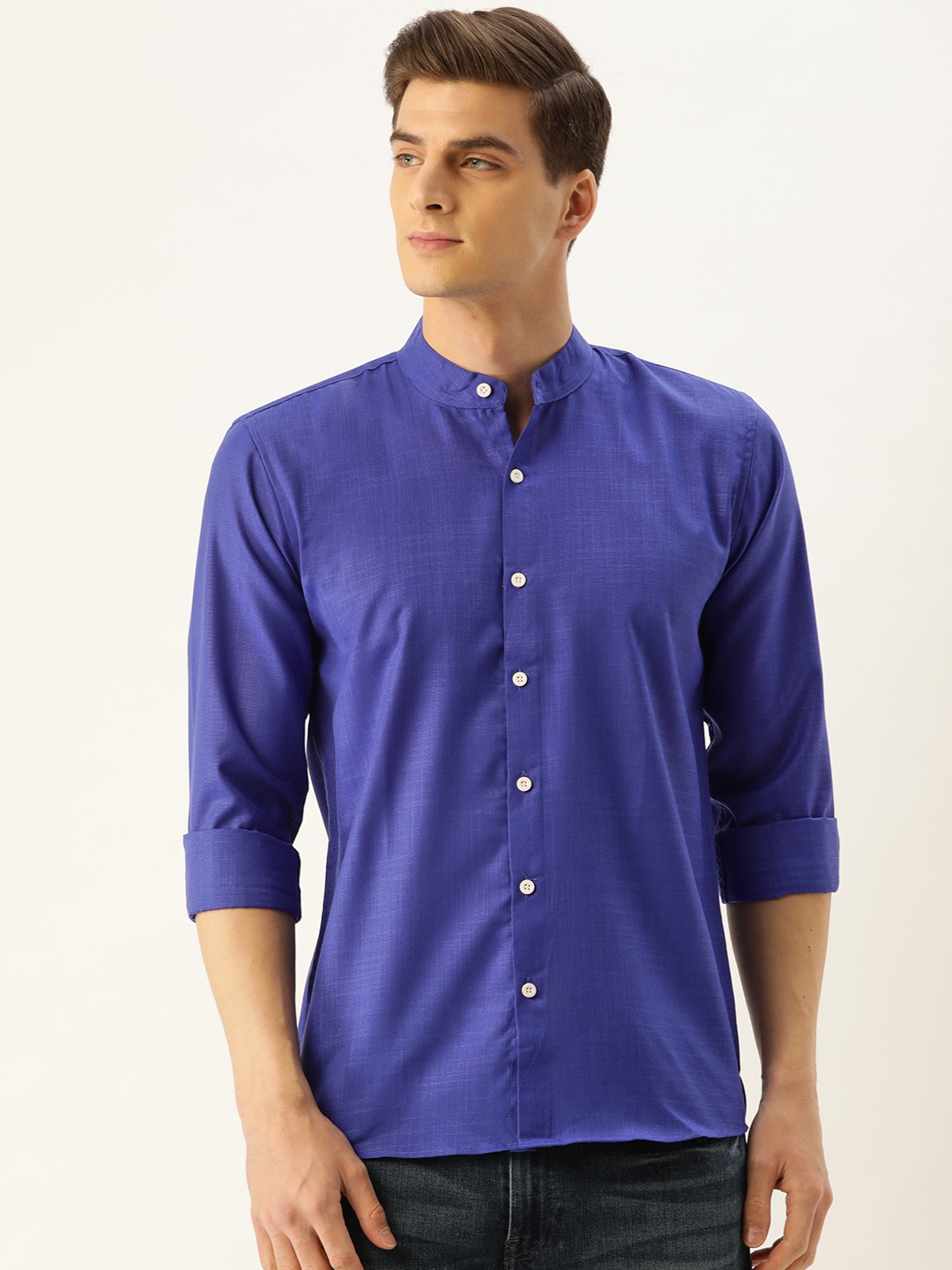 

SOJANYA Men Blue Classic Regular Fit Solid Casual Shirt