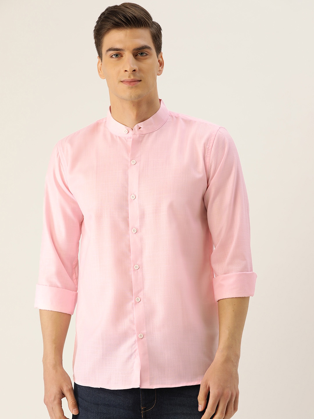 

SOJANYA Men Pink Classic Regular Fit Solid Casual Shirt