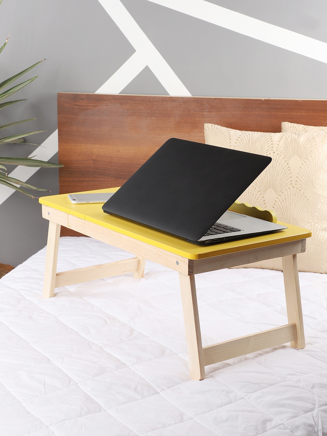 

CDI Yellow Portable Folding Laptop Cum Study Table With Drawer