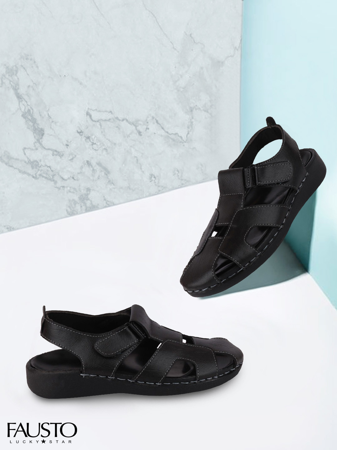 

FAUSTO Men Black Sandals