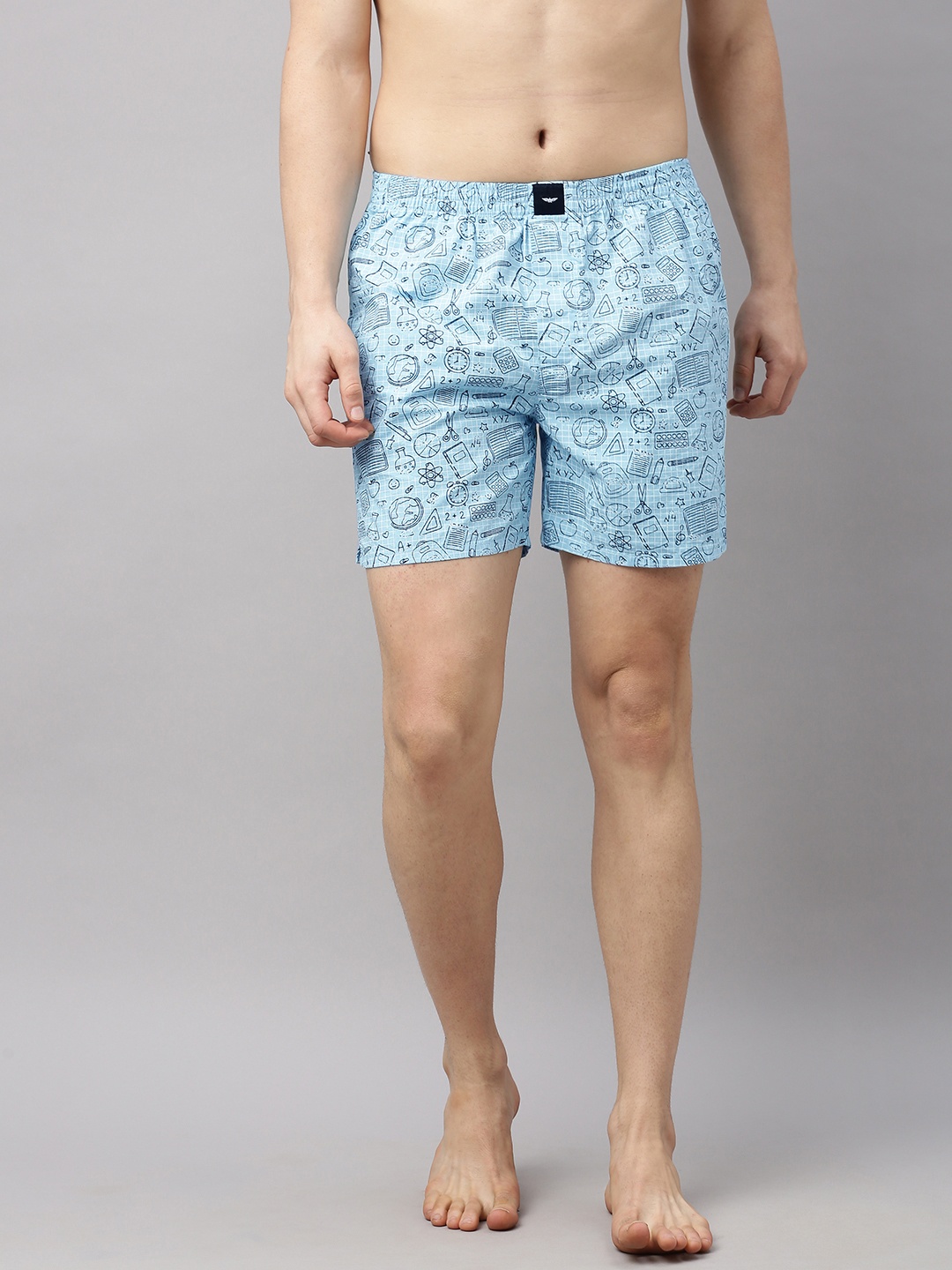 

Park Avenue Men Blue & Black Printed Pure Cotton Boxers PZUA00494-B2