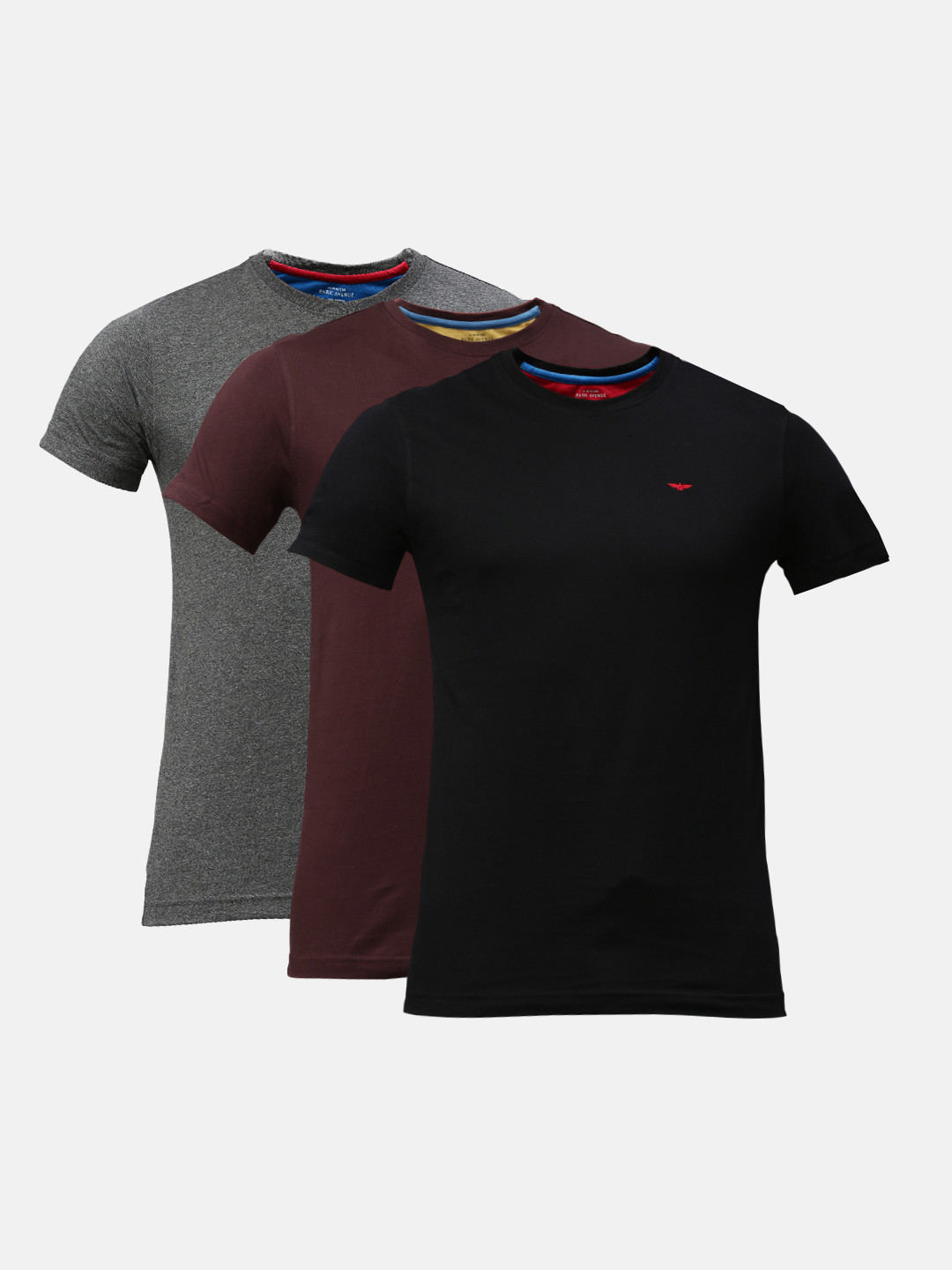 

Park Avenue Men Pack Of 3 Solid Round Neck Lounge T-shirt, Black