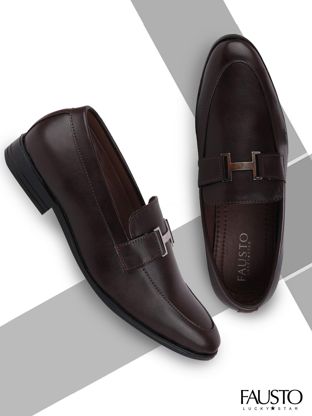 

FAUSTO Men Brown Driving Shoes
