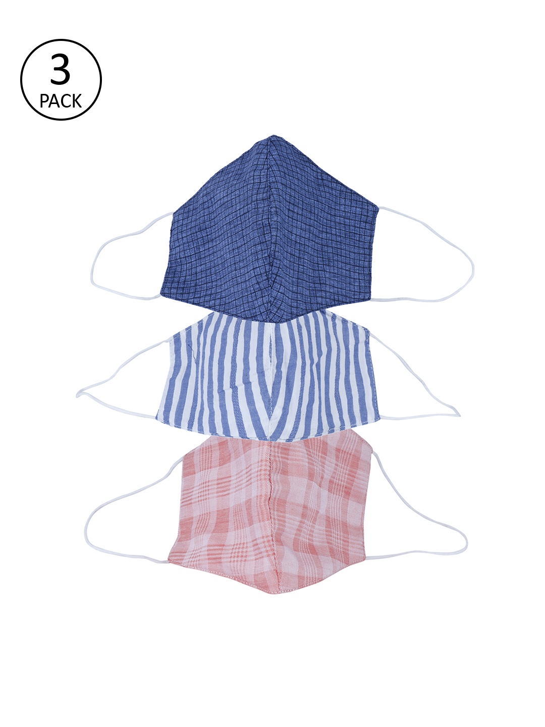 

Be Indi Unisex 3 Pcs Assorted 3 Ply Anti-Microbial Reusable Cloth Masks