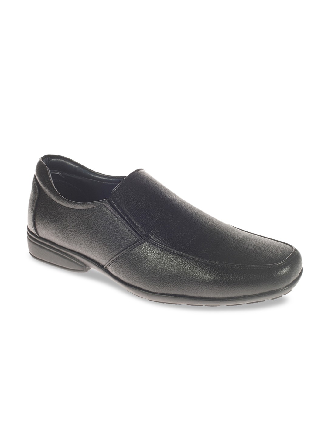

Khadims Men Black Solid Formal Slip-Ons