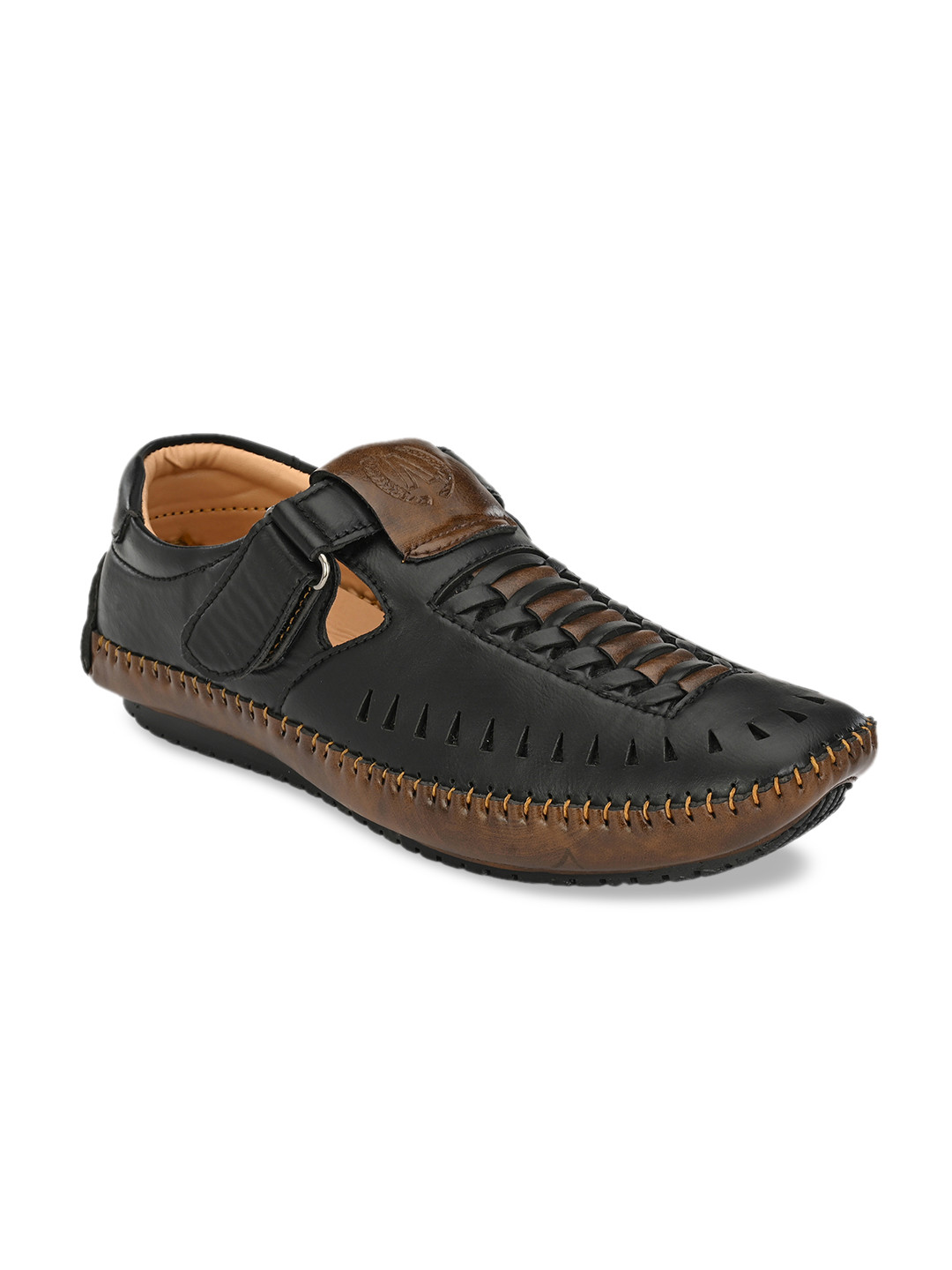

AfroJack Men Black & Brown Shoe-Style Sandals