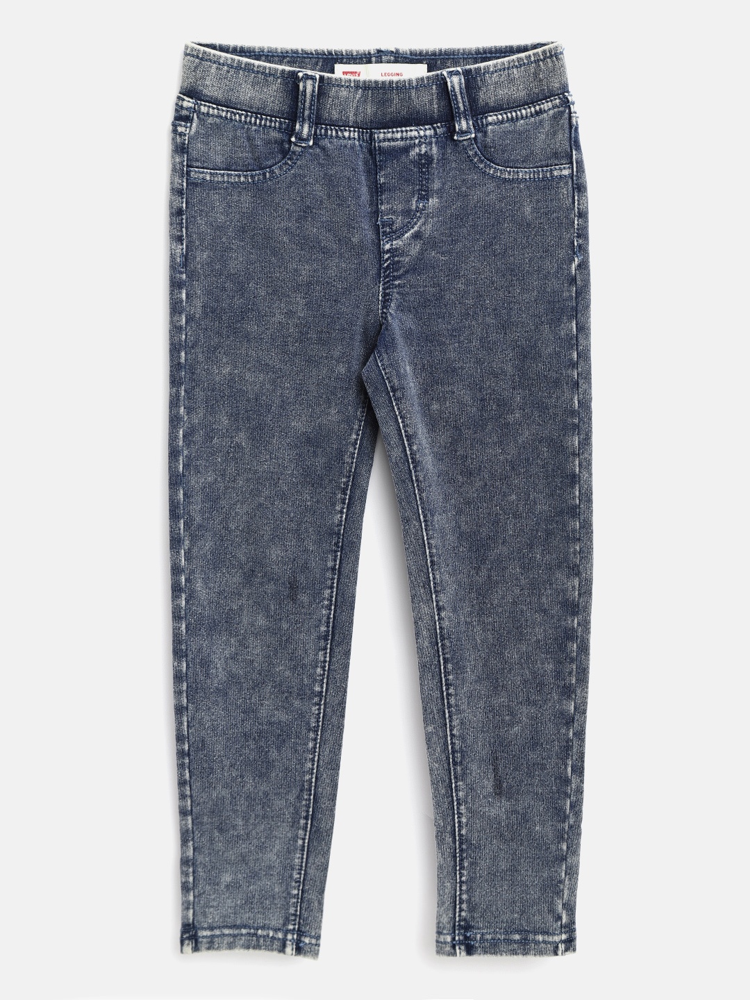 

Levis Girls Navy Blue Washed Super Skinny Fit Chambray Jeggings