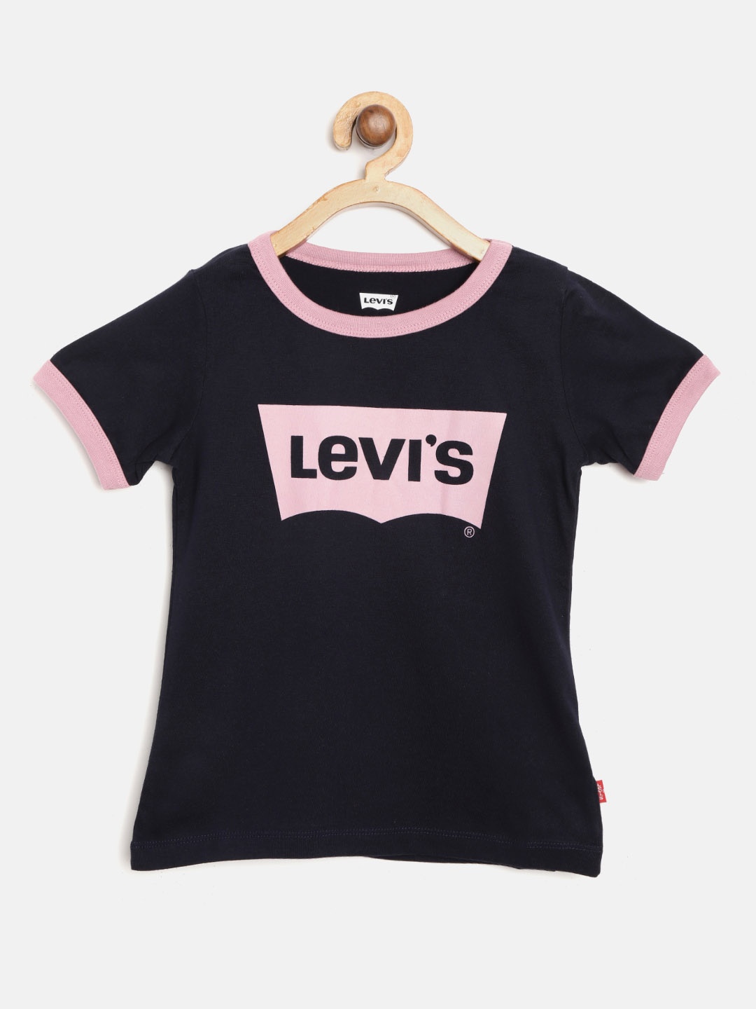 

Levis Girls Navy Blue Brand Logo Print Round Neck T-shirt
