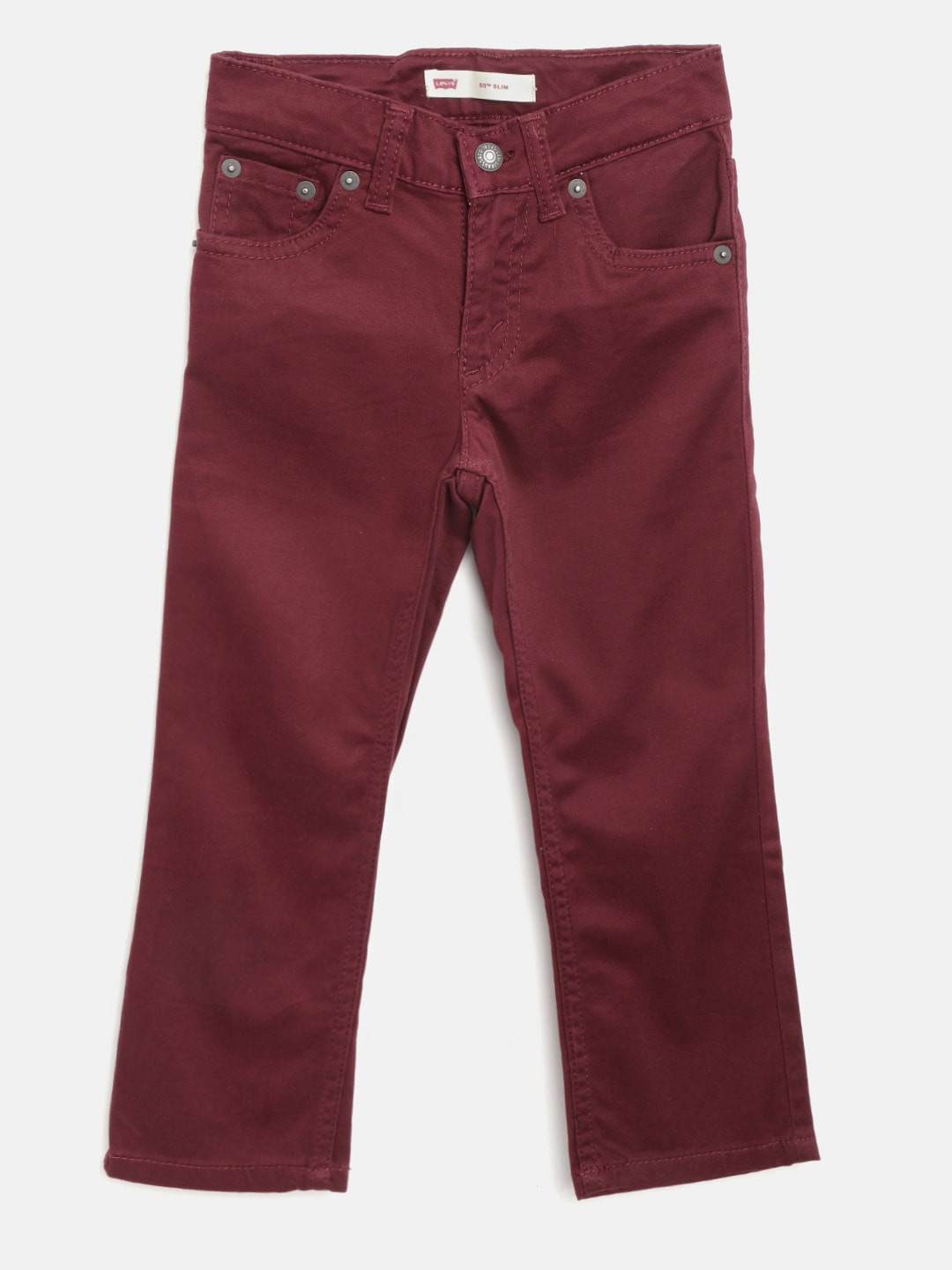 

Levis Boys Burgundy 511 Slim Fit Mid-Rise Clean Look Stretchable Jeans