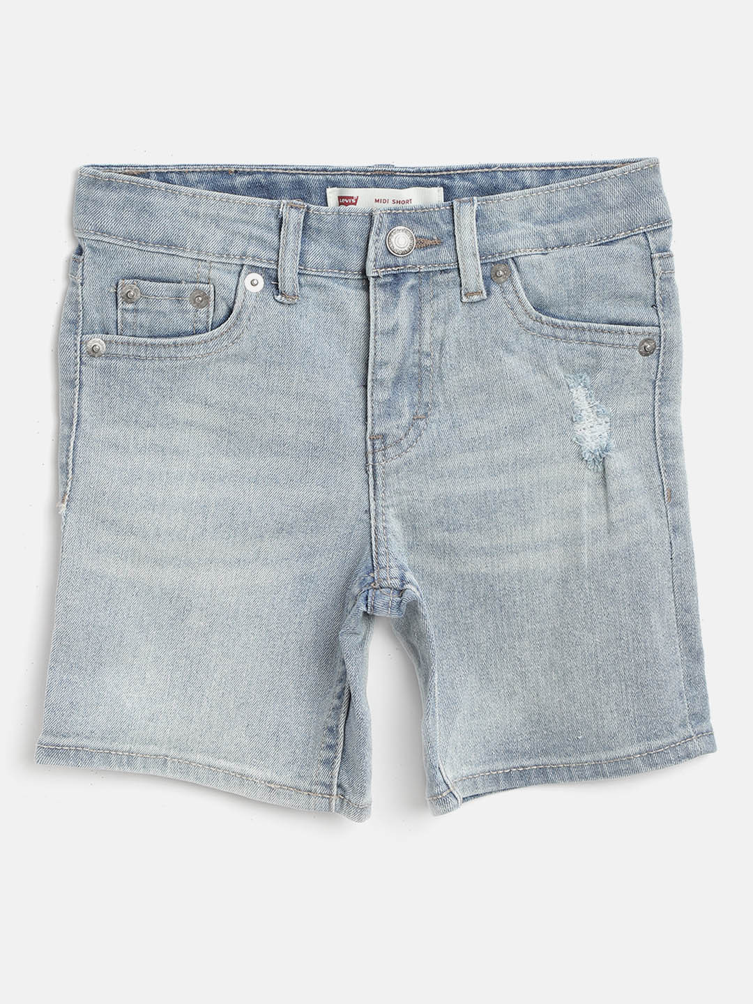 

Levis Girls Blue Washed Slim Fit Denim Shorts
