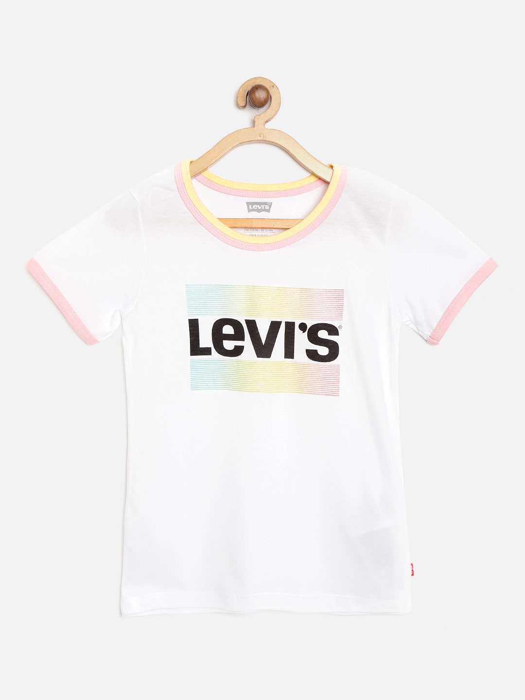 

Levis Girls White Brand Logo Print Round Neck T-shirt