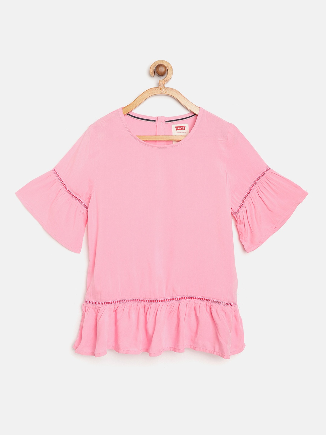 

Levis Girls Pink Solid Top with Gathers