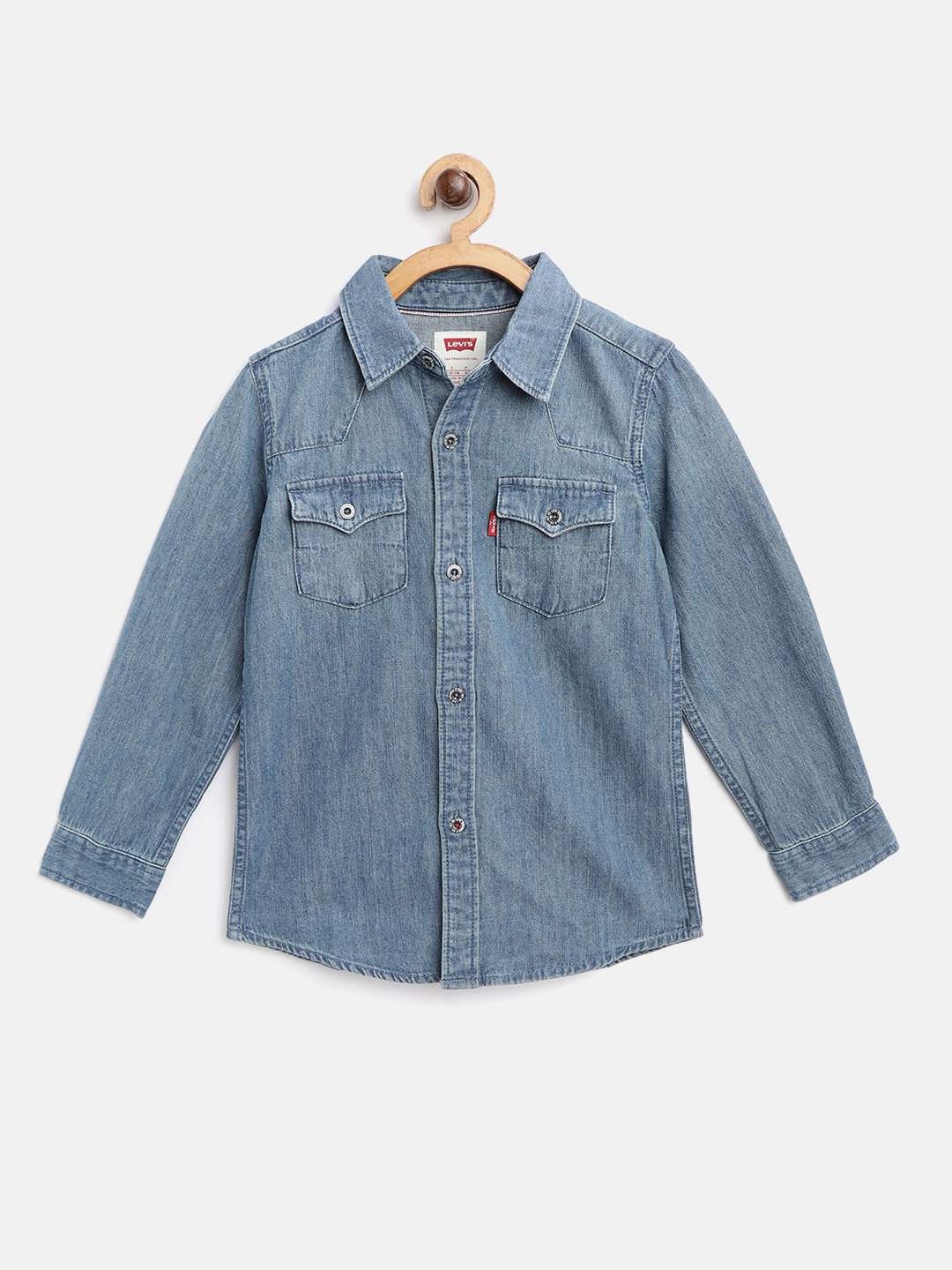 

Levis Boys Blue Regular Fit Faded Casual Denim Shirt