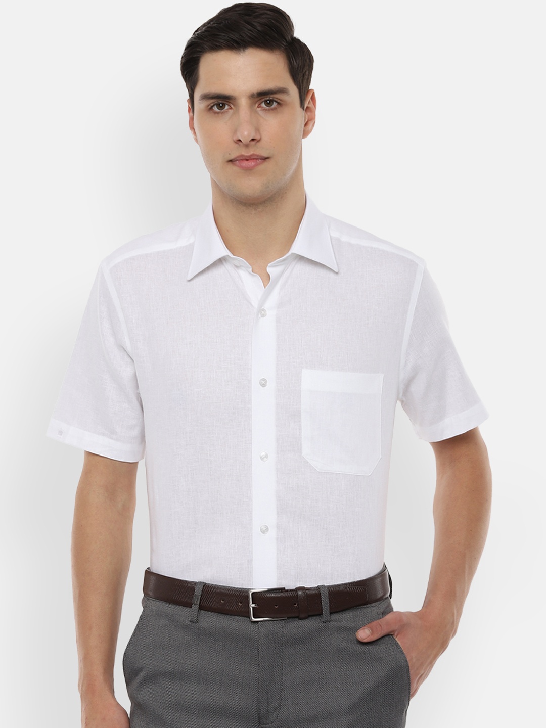 

Louis Philippe Men White Solid Classic Regular Fit Formal Shirt
