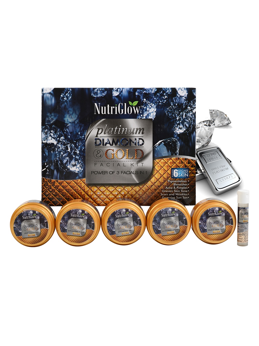 

NutriGlow Power of 3 Platinum, Diamond & Gold Facial Kit, Multi