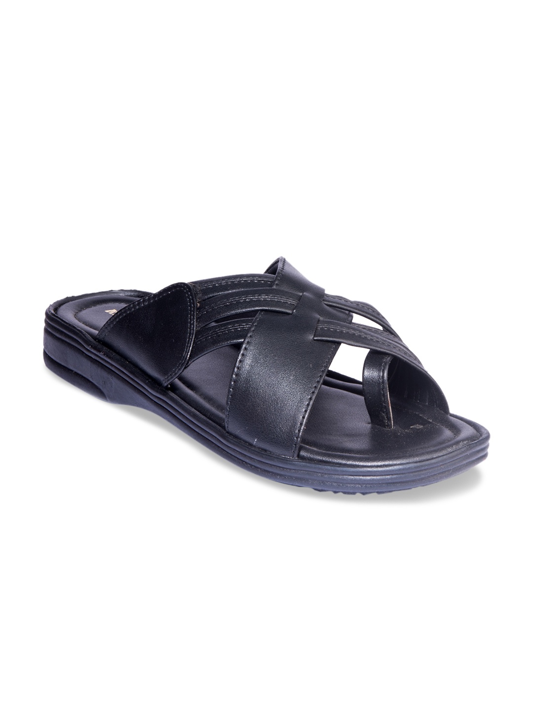 

Khadims Men Black Comfort Sandals