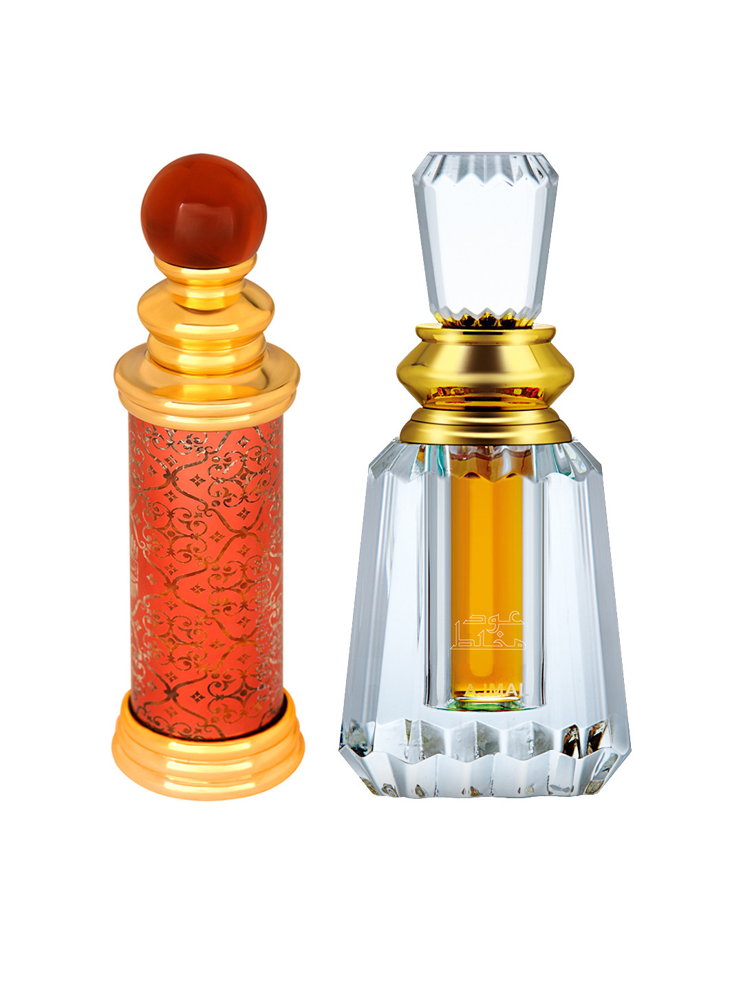 

Ajmal Unisex Set Of 2 Perfume ClassicOud 10ML & Oud Mukhallat CP Attar Alcohol Free 6ML, Gold