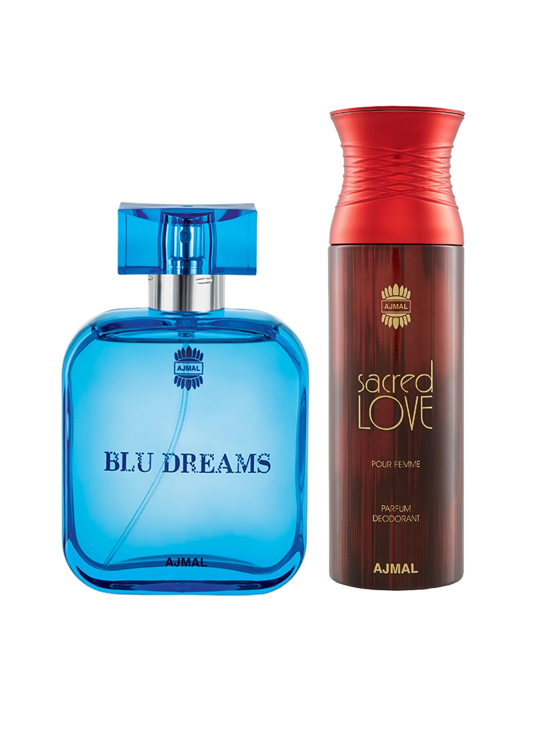 

Ajmal Men Set Of 2 BluDreams EDP Perfume Scent for skin 100ML & SacredLove Deodorant 200ML, Blue