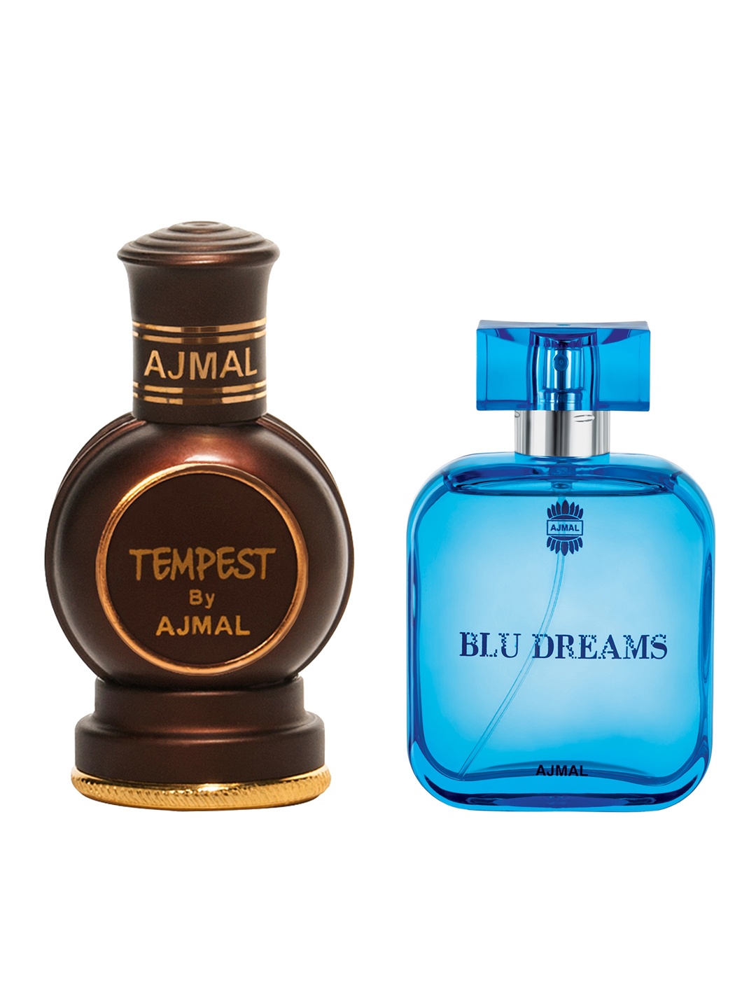 

Ajmal Unisex Set of 2 Blu Dreams EDP Perfume Scent for skin 100ml & Tempest Attar 12 ml, Blue