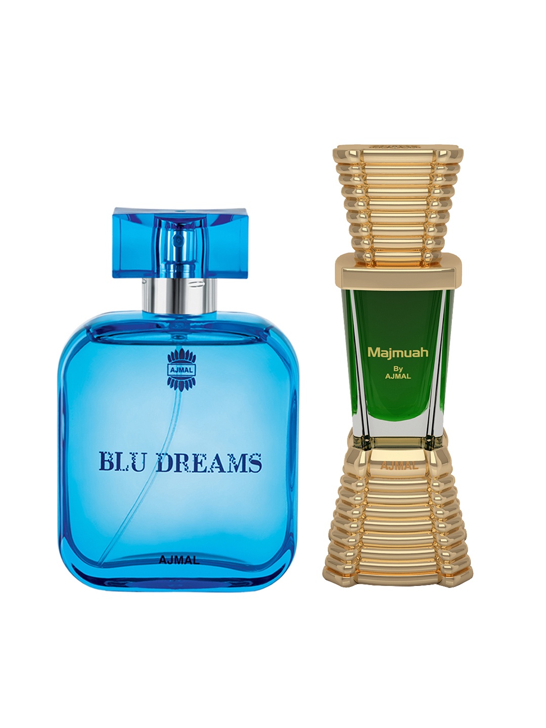 

Ajmal Unisex Set of 2 Blu Dreams EDP Perfume Scent For skin 100ml & Majmua Attar 10ml, Blue