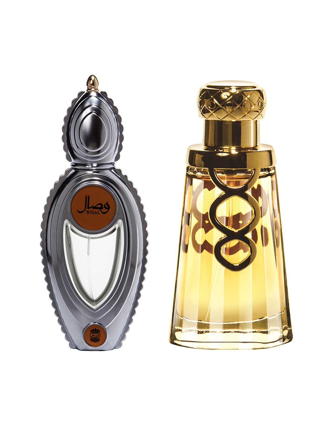 

Ajmal Unisex Set of 2 Wisal EDP & Khallab EDP 50ml each Perfume Scent for skin, Silver