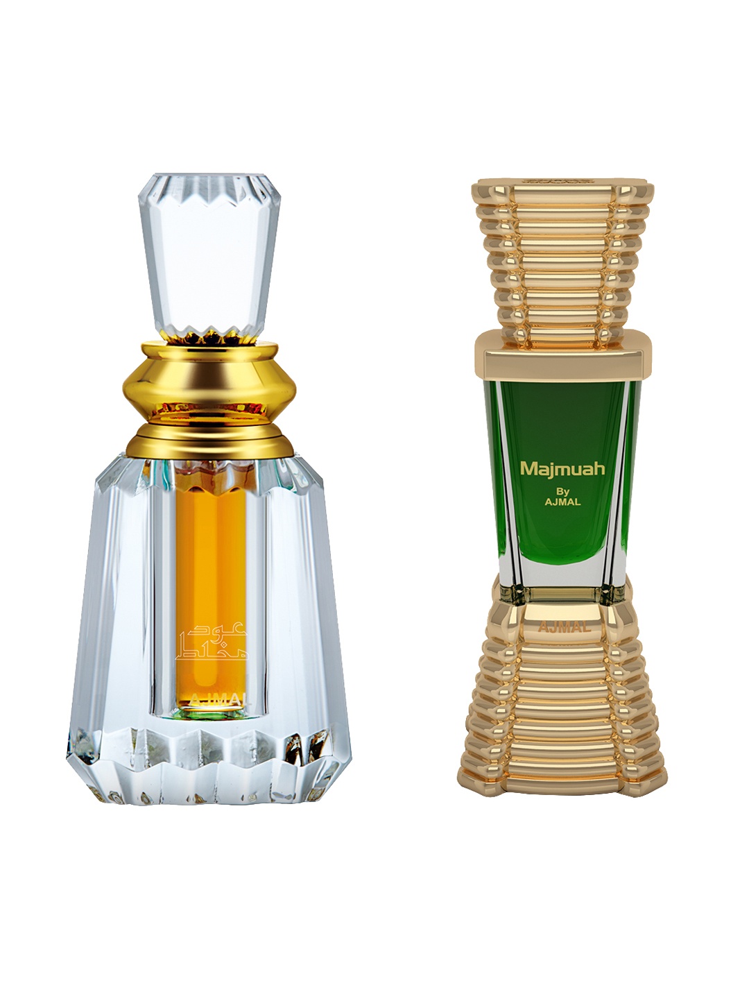 

Ajmal Set Of Majmua Concentrated Oriental Perfume & Oudh Mukhallat Concentrated Perfume, Gold