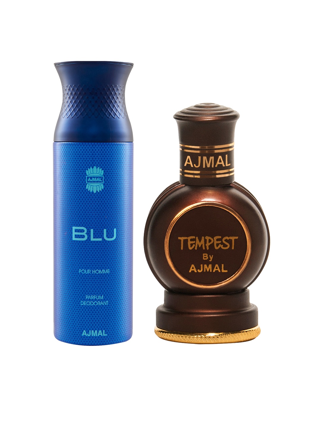 

Ajmal Unisex Set of 2 Tempest CP 12ML & Blu Deo 200ml, Brown
