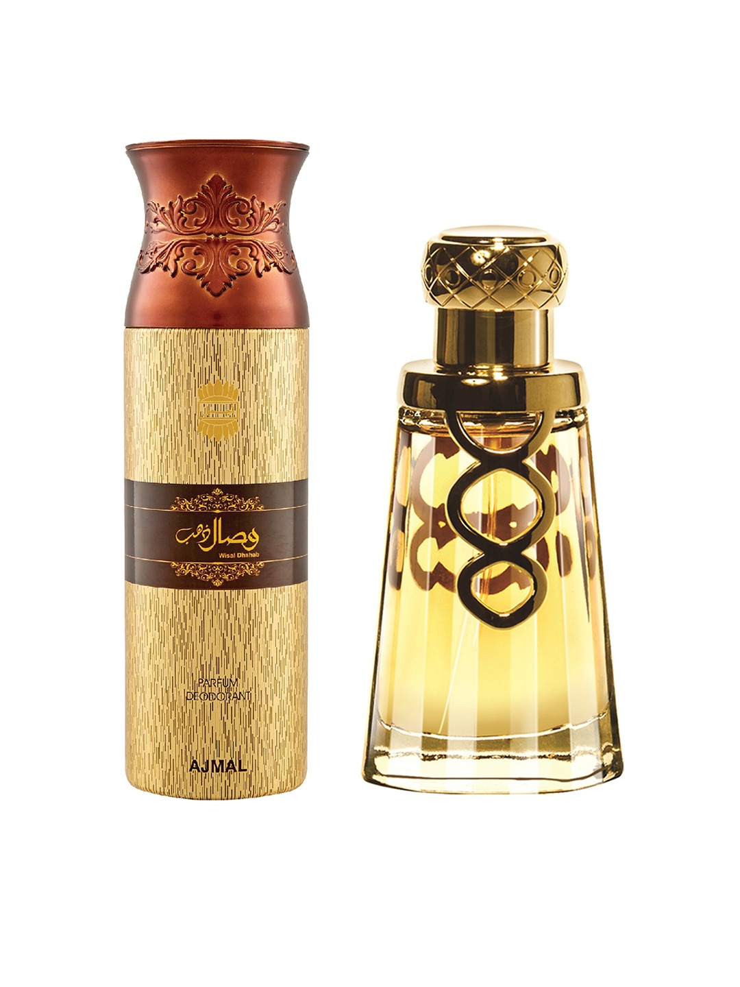 

Ajmal Set of Khallab Eau De Parfum & Wisal Dahab Perfume Deodorant, Gold