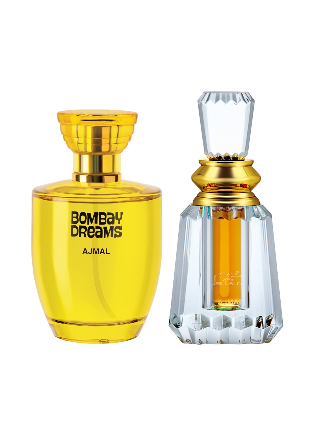 

Ajmal Set of Unisex Oudh Mukhallat Attar - 6 ml & Women Bombay Dreams Floral EDP - 100 ml, Gold