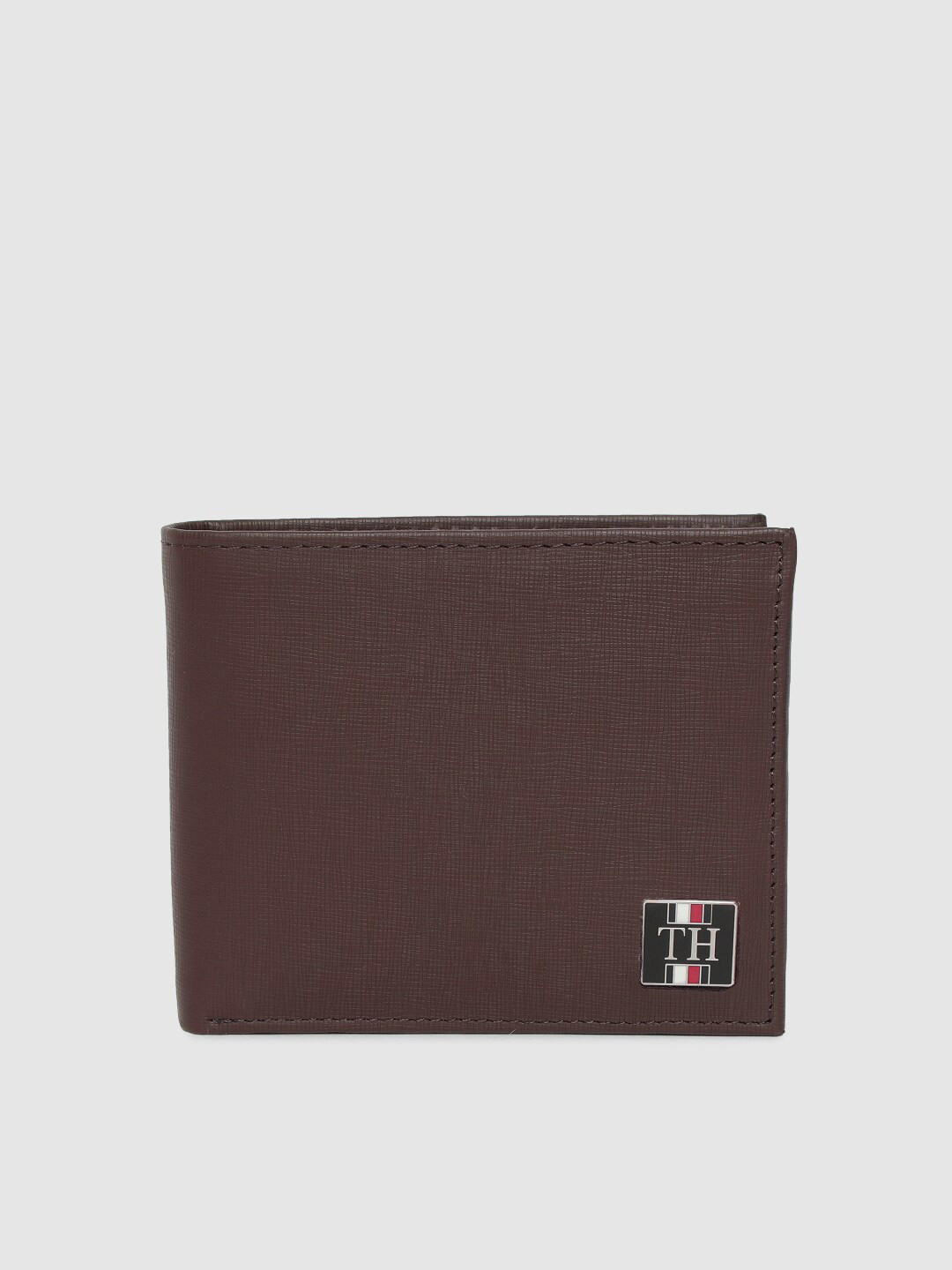 

Tommy Hilfiger Men Brown Textured Two Fold Leather Wallet