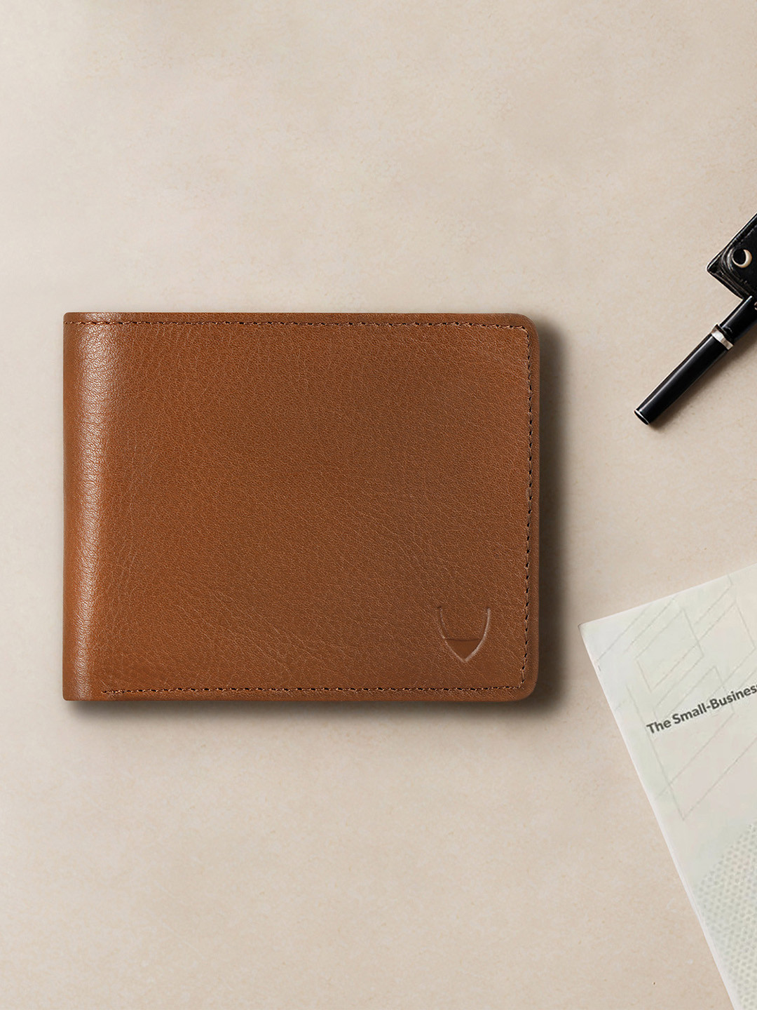 

Hidesign Men Tan Brown Solid Leather Two Fold Wallet