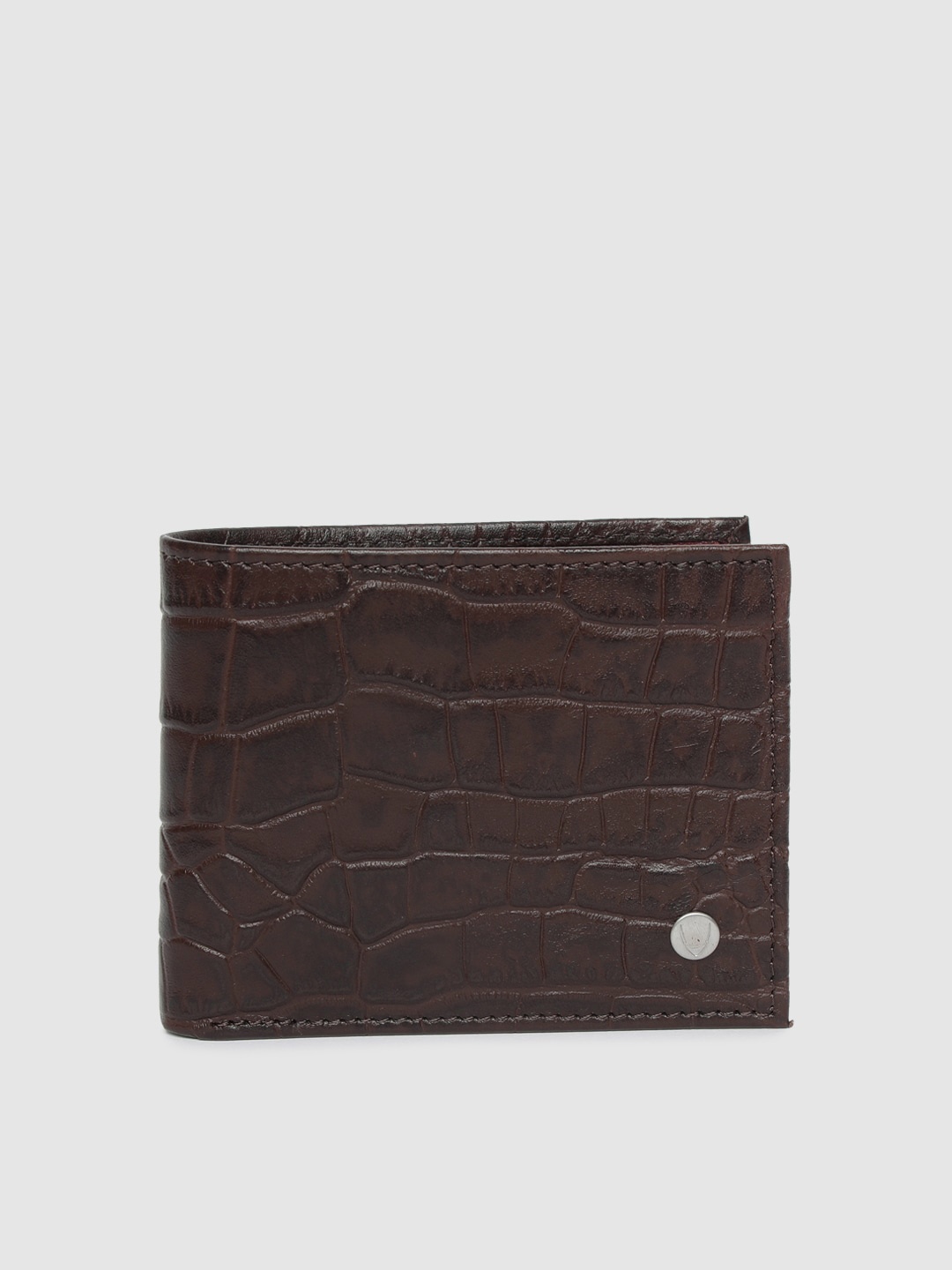 

Hidesign Men Brown Textured Two Fold Wallet