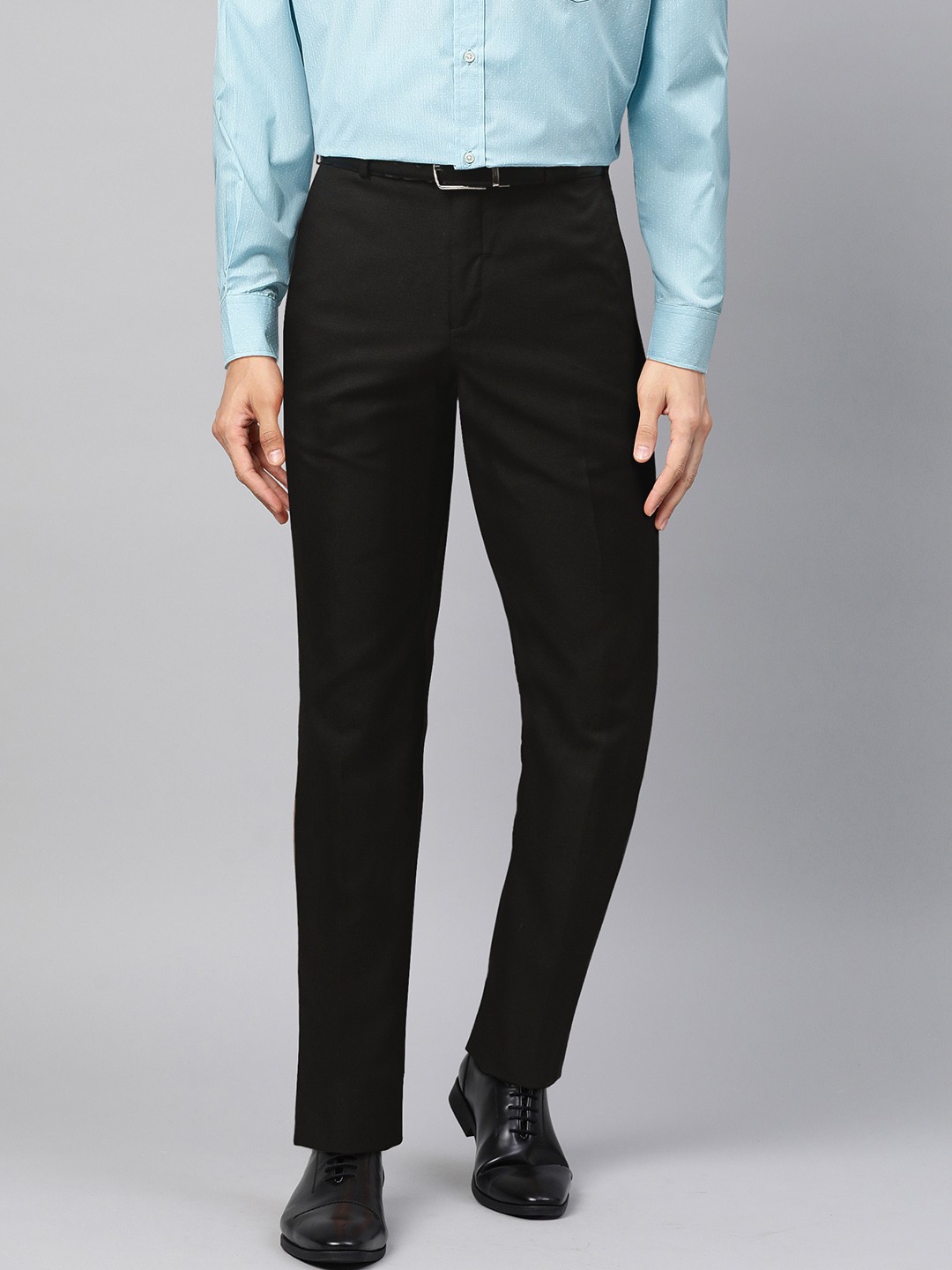 

Park Avenue Men Black Super Slim Fit Solid Formal Trousers