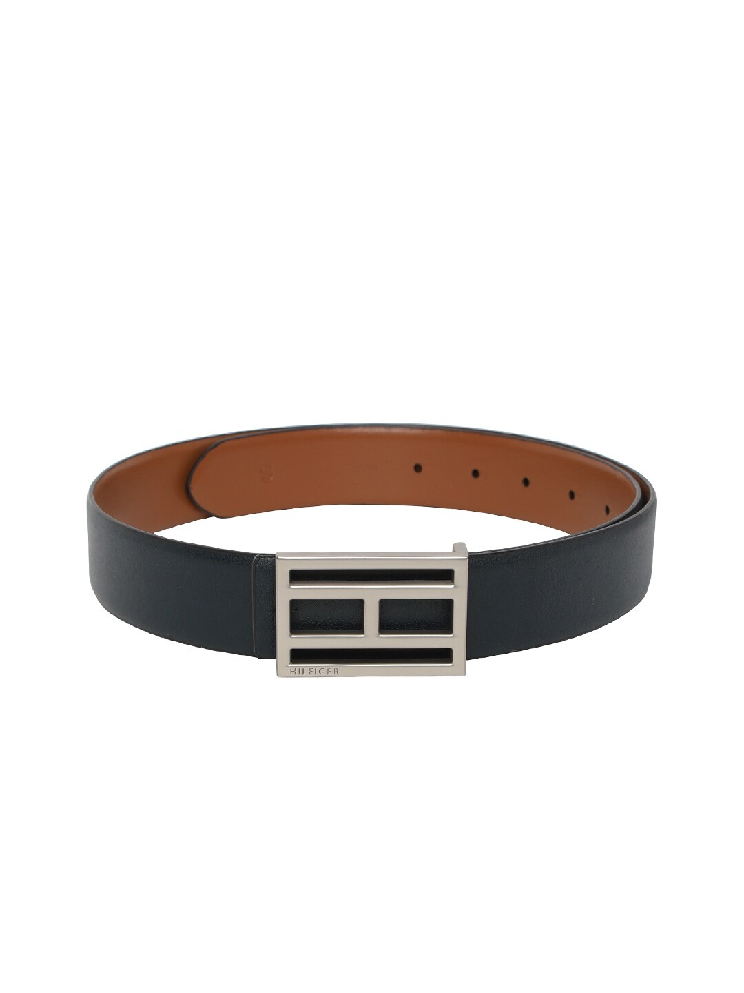 

Tommy Hilfiger Men Navy Blue & Brown Leather Reversible Solid Belt