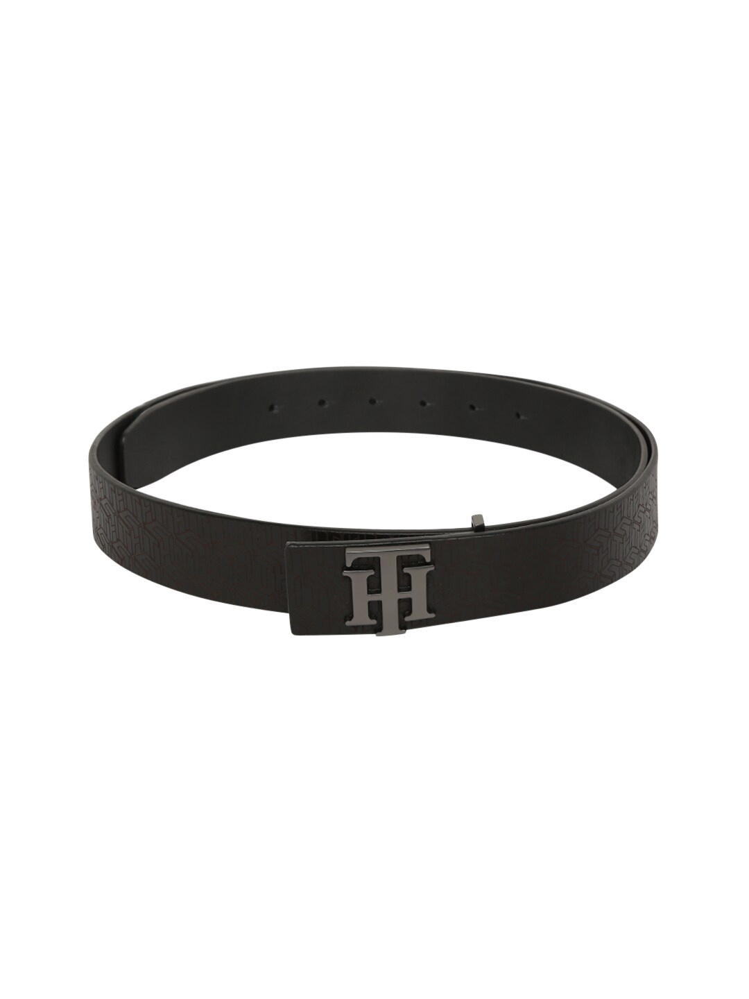

Tommy Hilfiger Unisex Black Printed Leather Belt