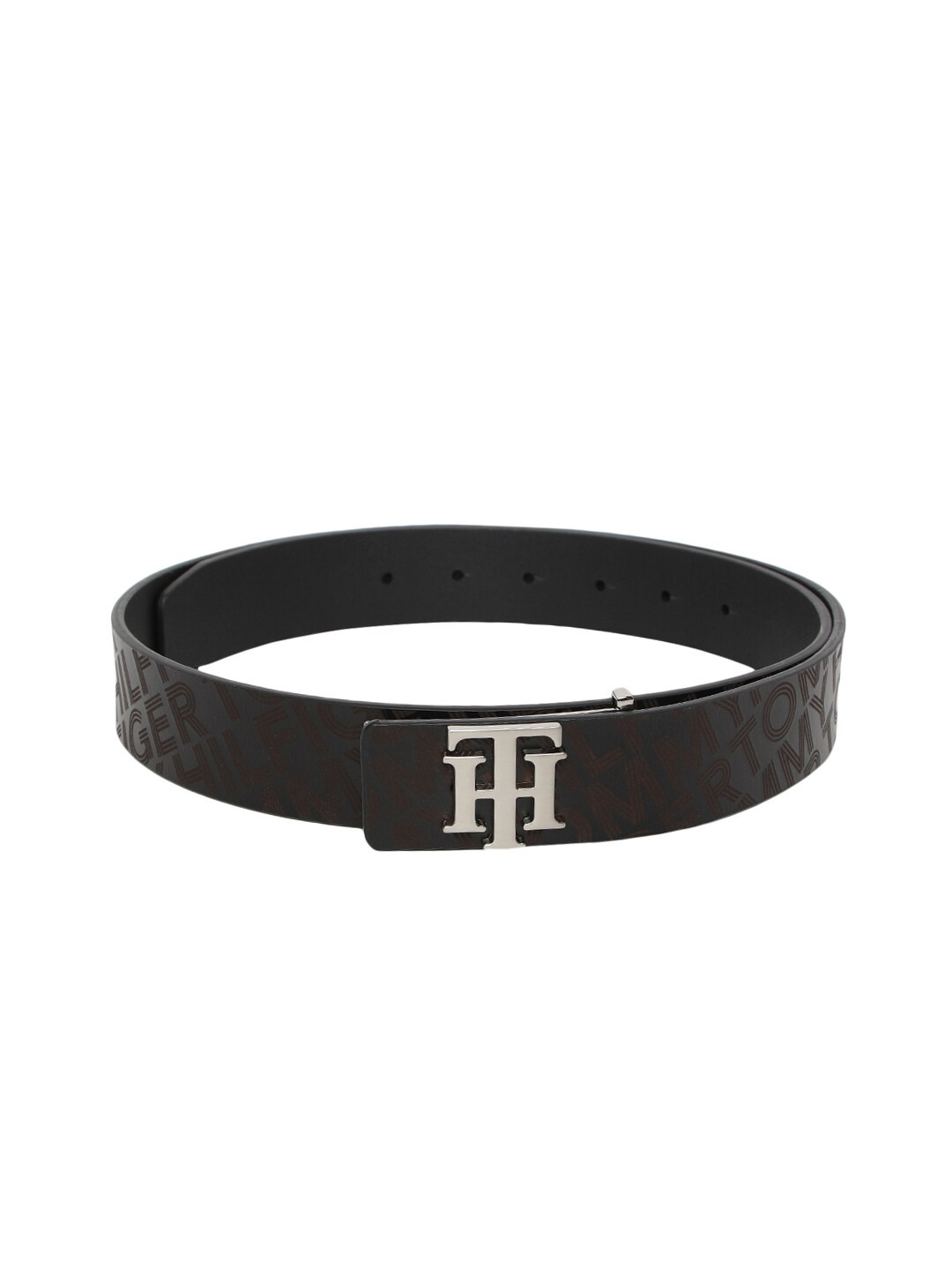 

Tommy Hilfiger Men Black Textured Leather Belt