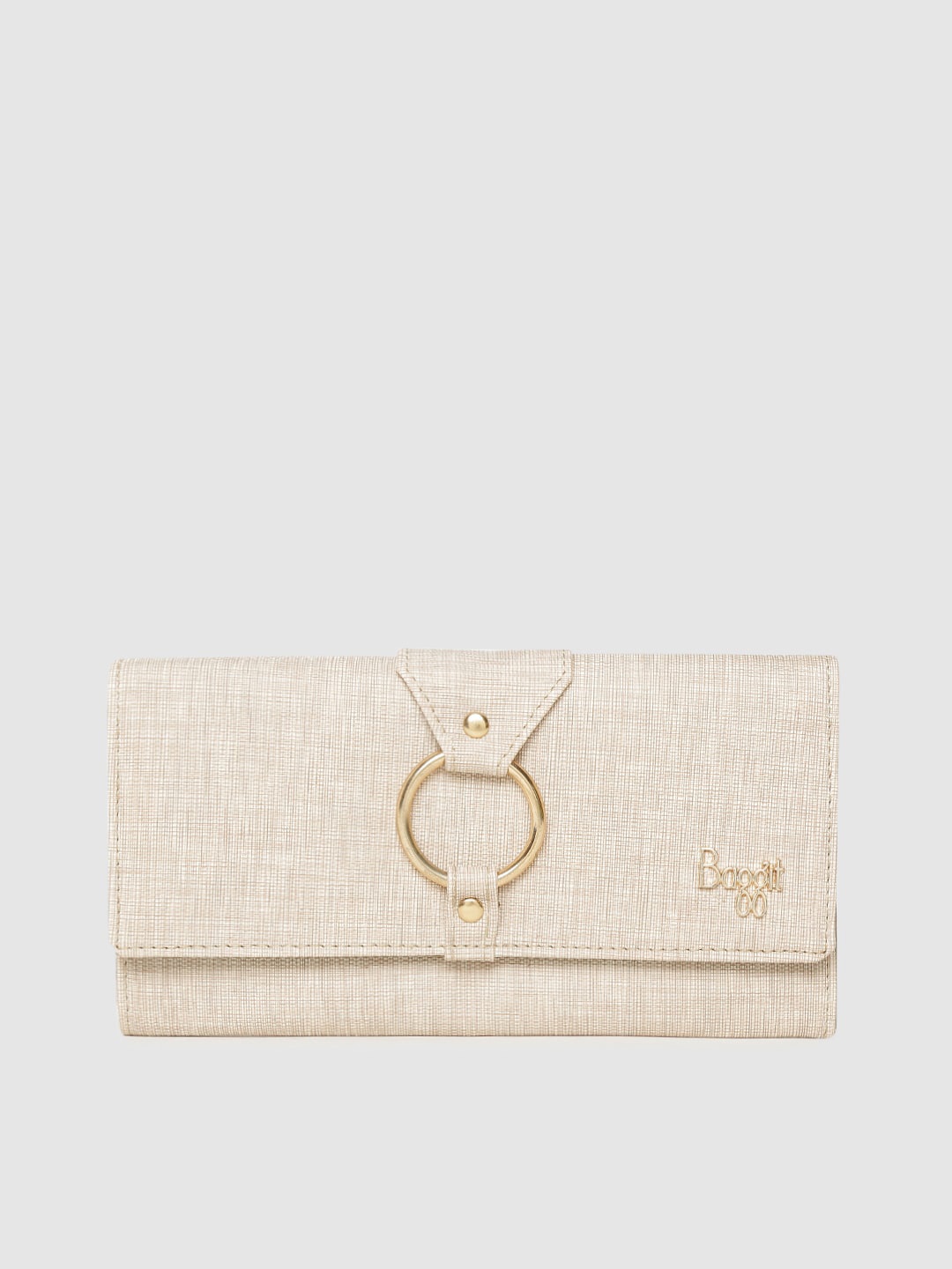 

Baggit Women Beige Textured Two Fold Wallet
