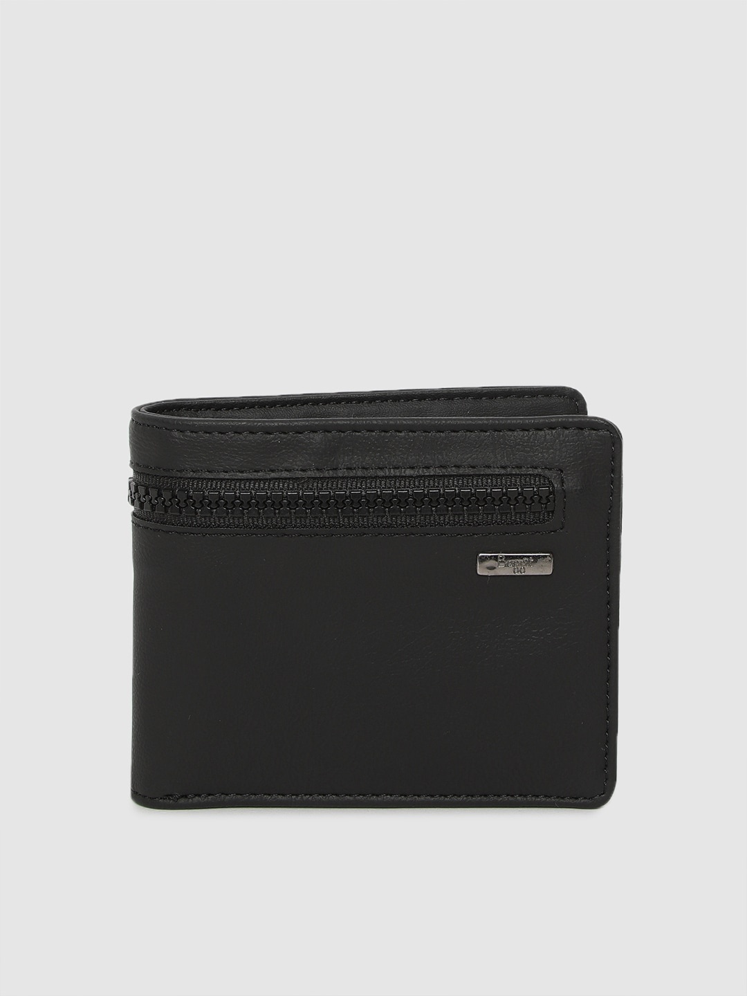 

Baggit Men Black Solid Two Fold Wallet