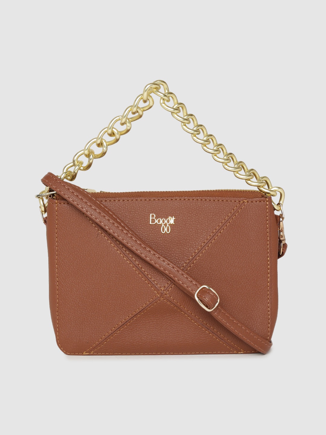 

Baggit Tan Brown Solid Handheld Bag