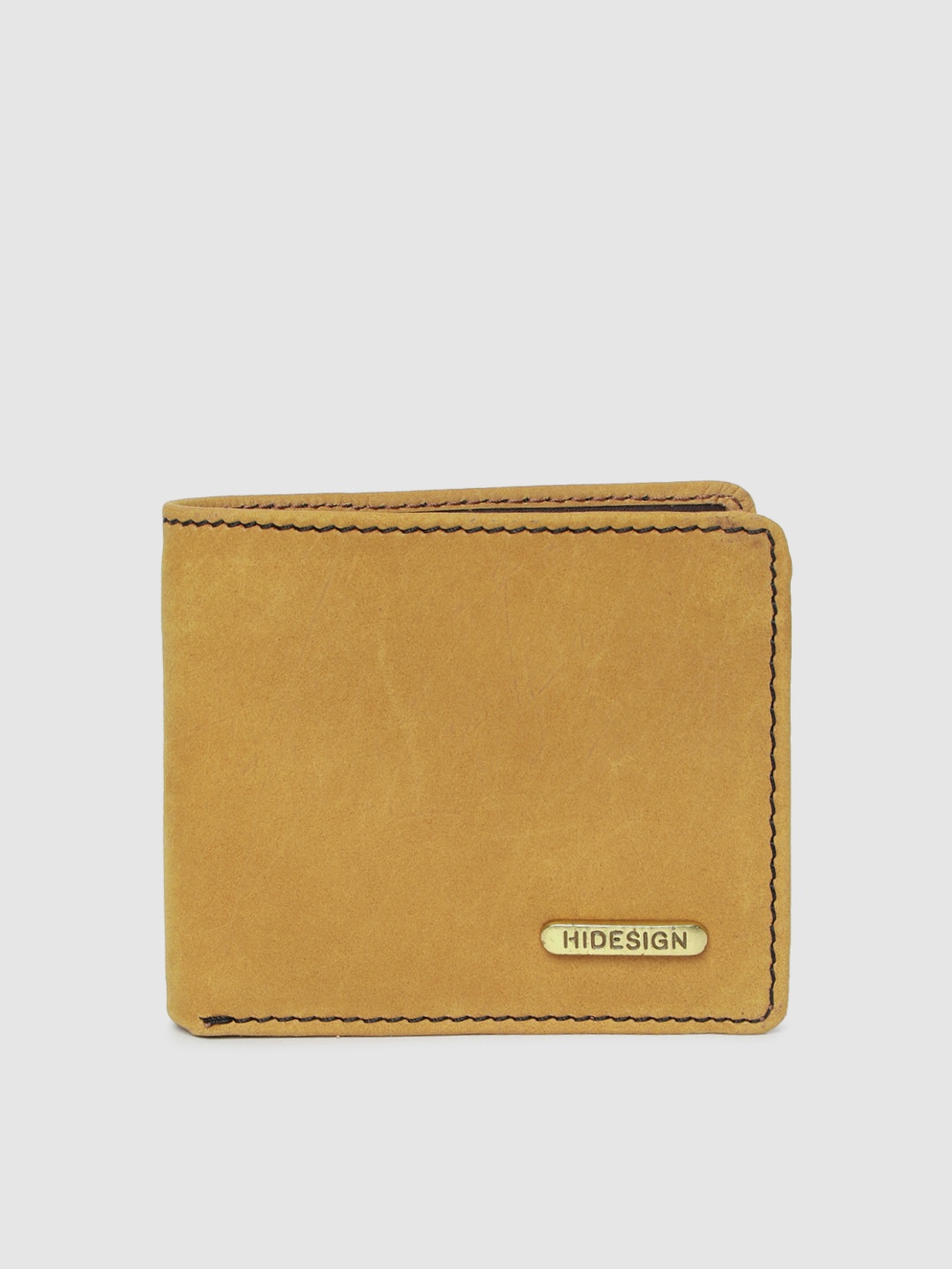 

Hidesign Men Brown Solid Leather Two Fold Wallet, Camel brown