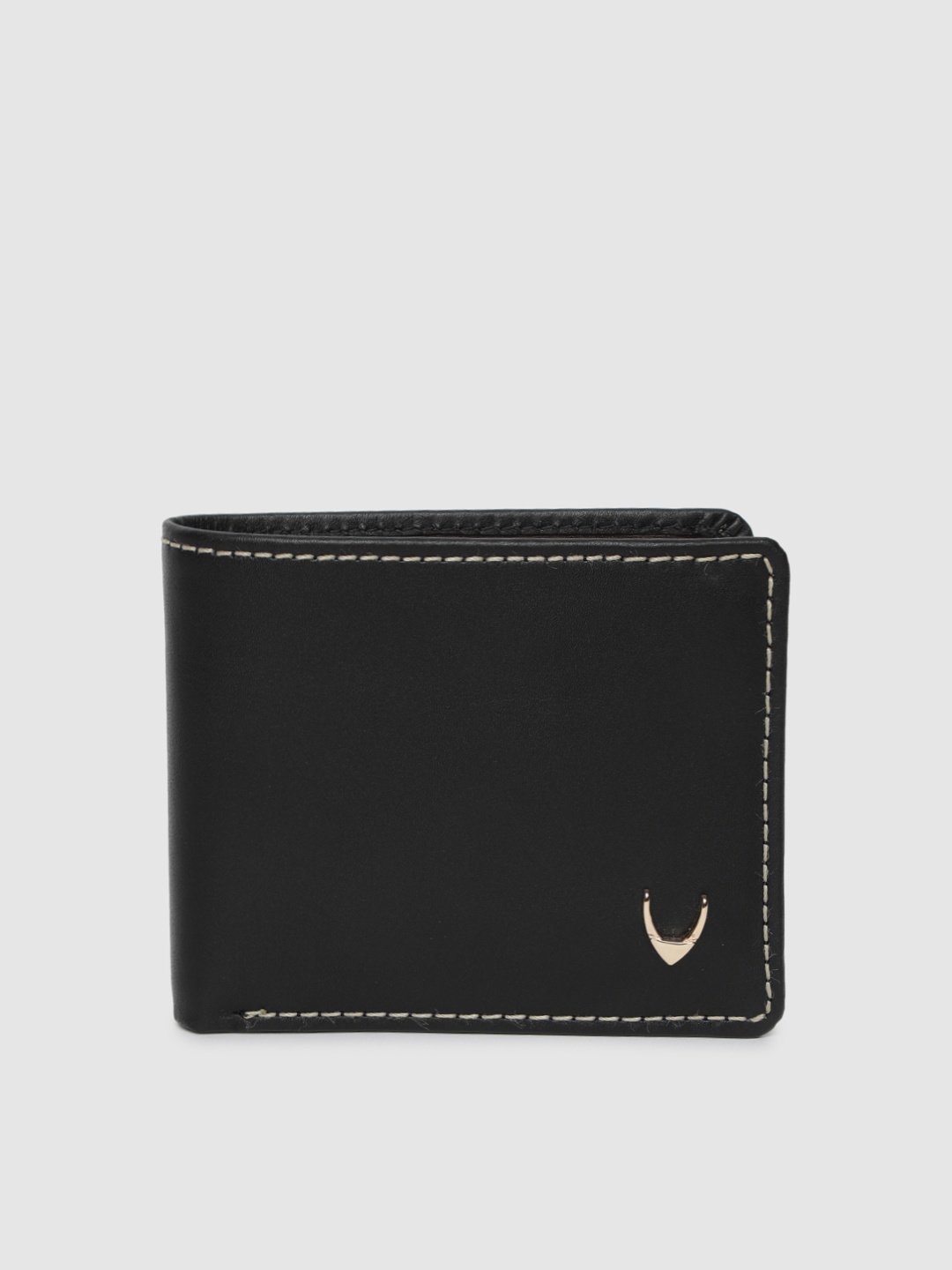 

Hidesign Men Black Solid Two Fold Leather Wallet