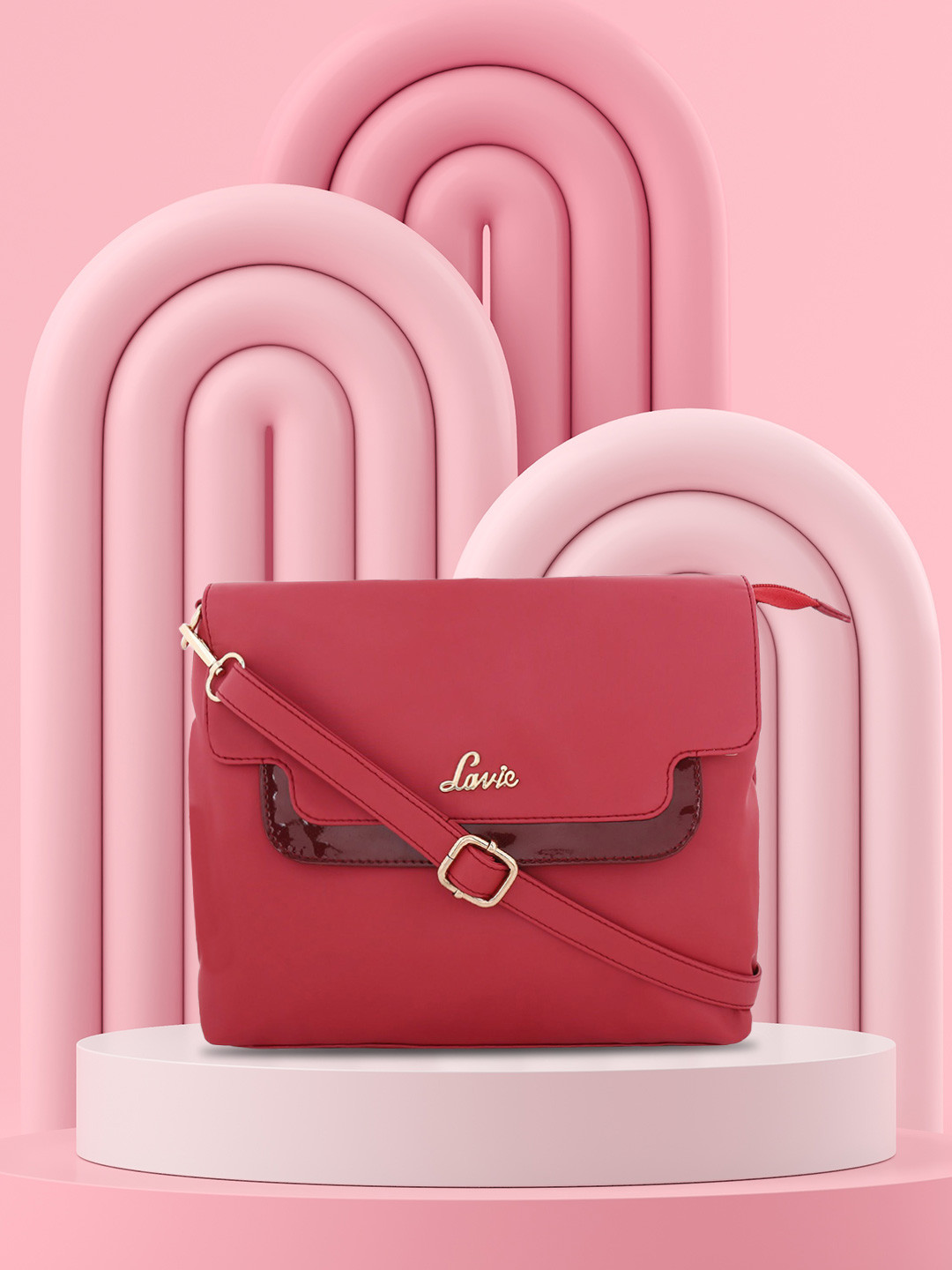 

Lavie Red Solid Sling Bag