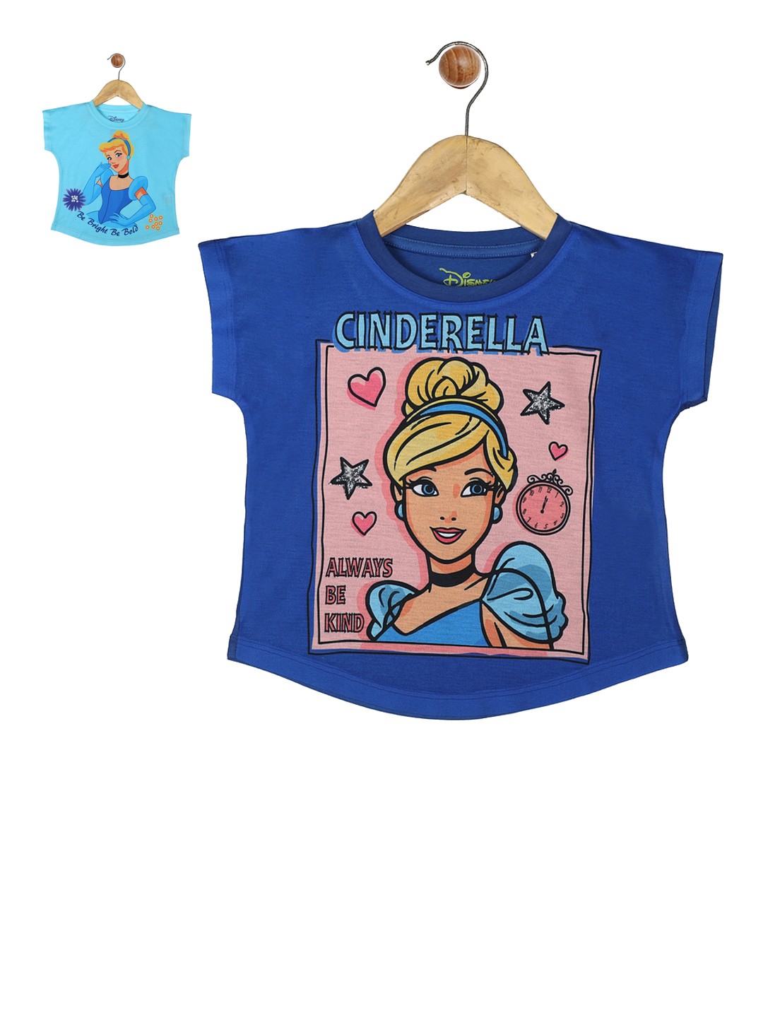 

YK Disney Girls Muticoloured Pack of 2 Character Print Top, Blue