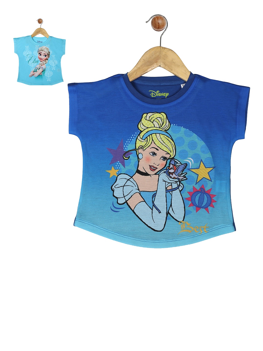 

YK Disney Girls Pack of 2 Disney Print Tops, Blue