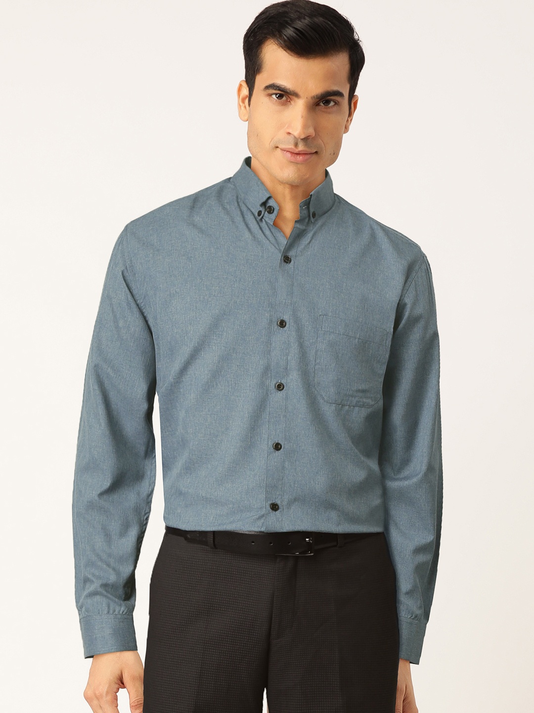 

JAINISH Men Blue Classic Slim Fit Solid Formal Shirt