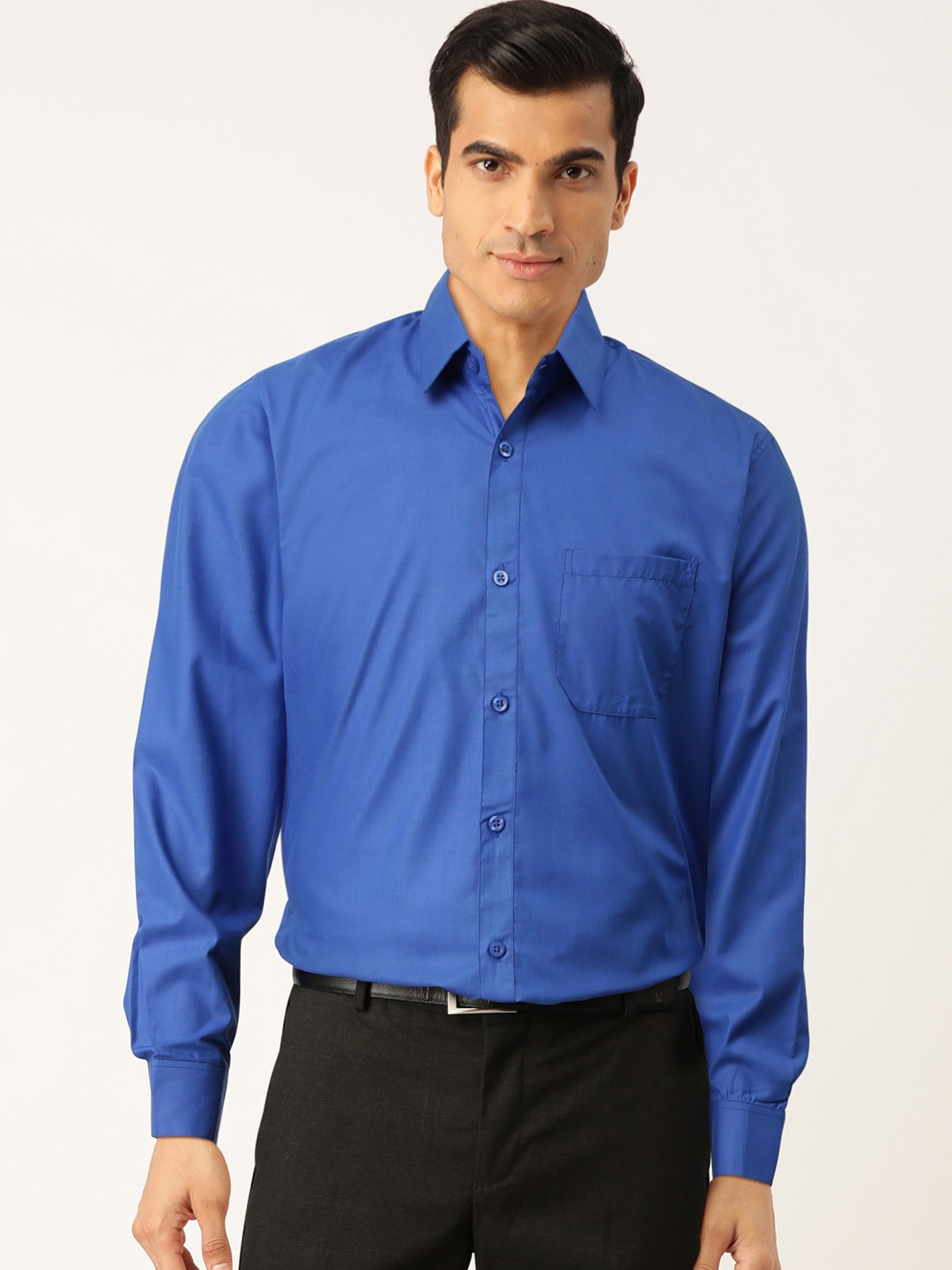 

JAINISH Men Blue Classic Slim Fit Solid Formal Shirt