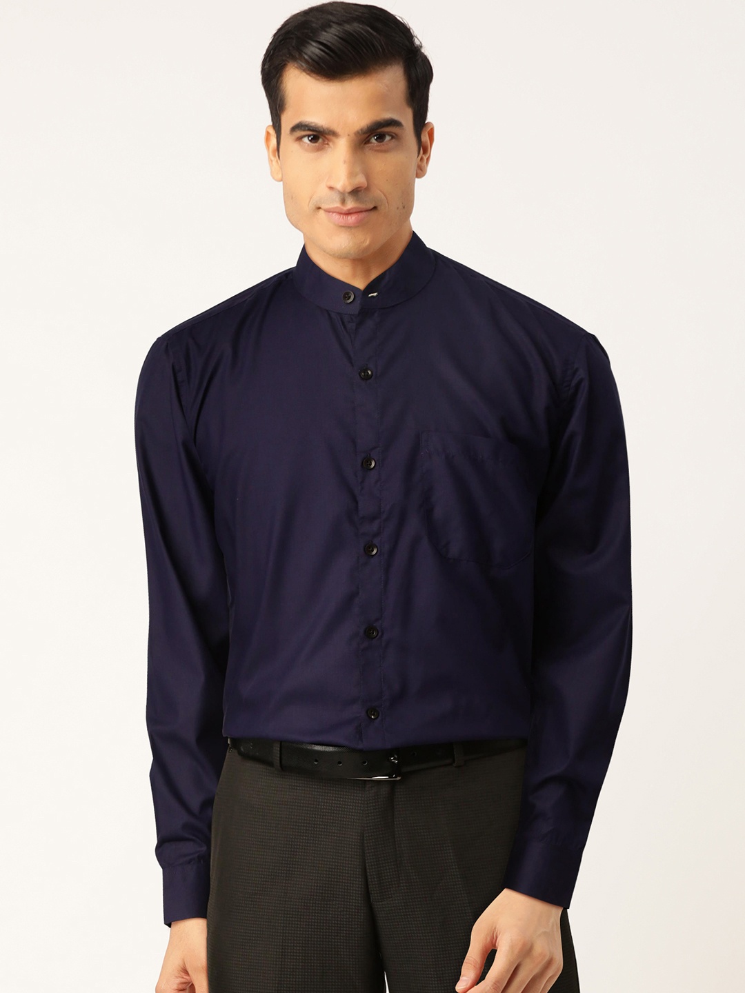

JAINISH Men Navy Blue Classic Slim Fit Solid Formal Shirt