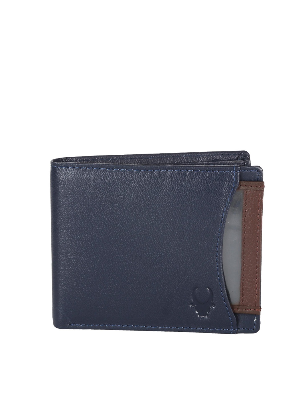 

WildHorn Men Navy Genuine Leather Wallet, Navy blue